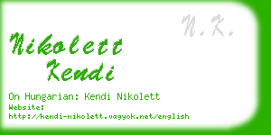 nikolett kendi business card